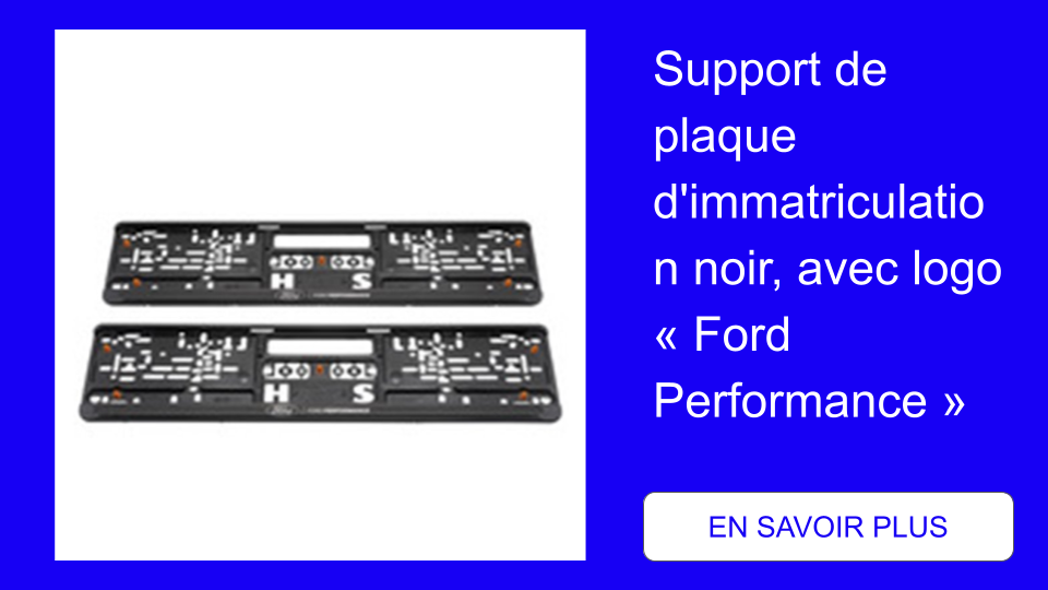 Support de plaque d'immatriculation noir, avec logo « Ford Performance »